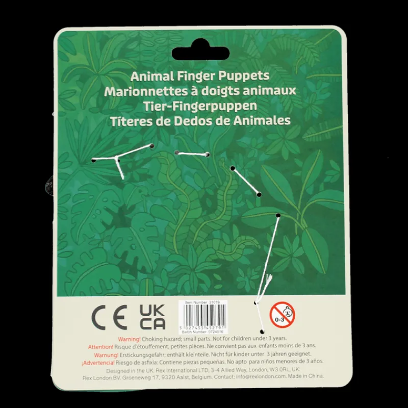 Rex London Animal finger puppets (set of 5) - Safari Hot
