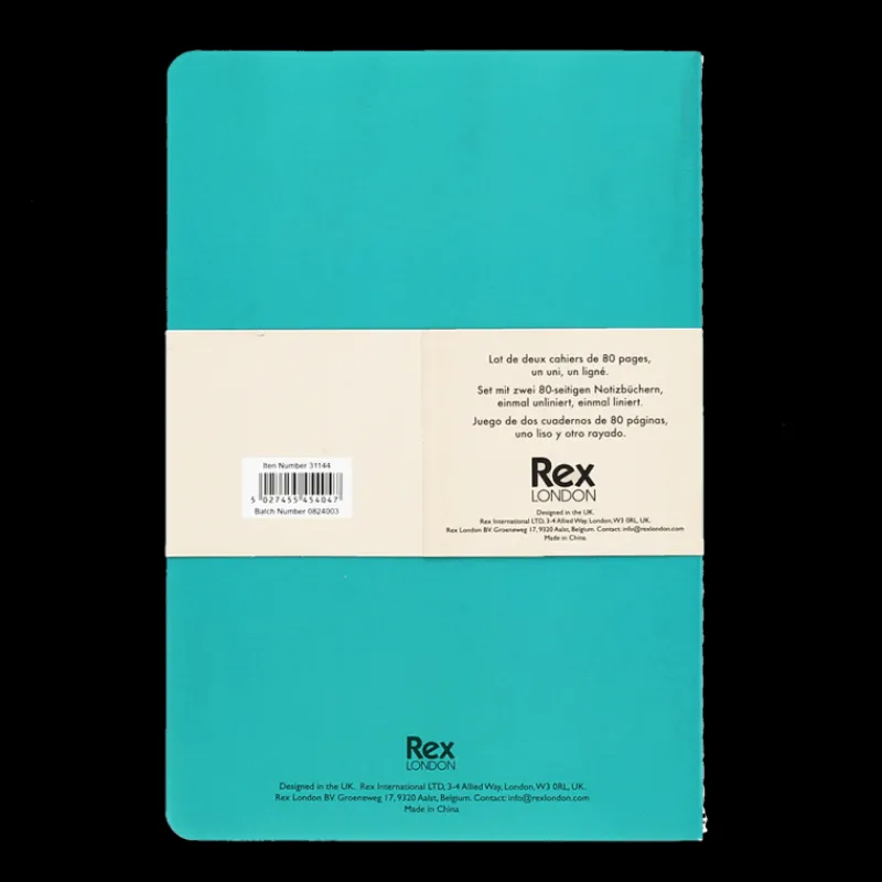 Rex London A5 notebooks (set of 2) - Green & aqua Best
