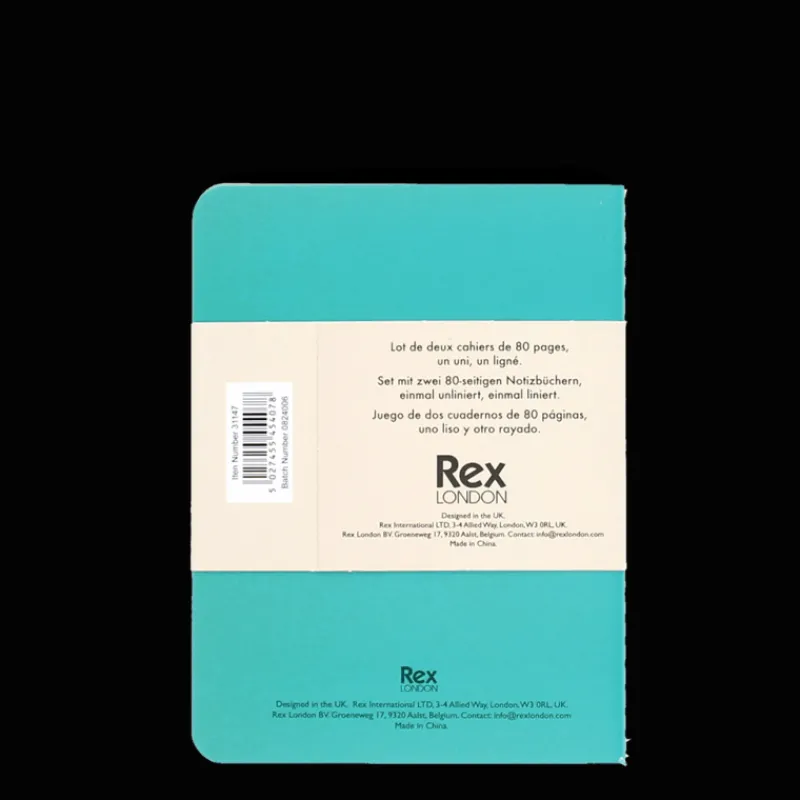 Rex London A6 notebooks (set of 2) - Green & aqua Sale