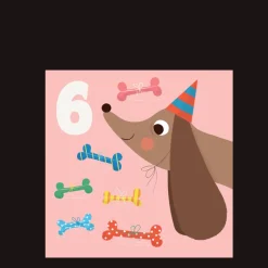 Rex London Birthday card - Dog and bones SIX Sale