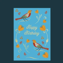Rex London Birthday card - Flower birds Best
