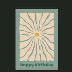 Rex London Birthday card - Flower power Fashion