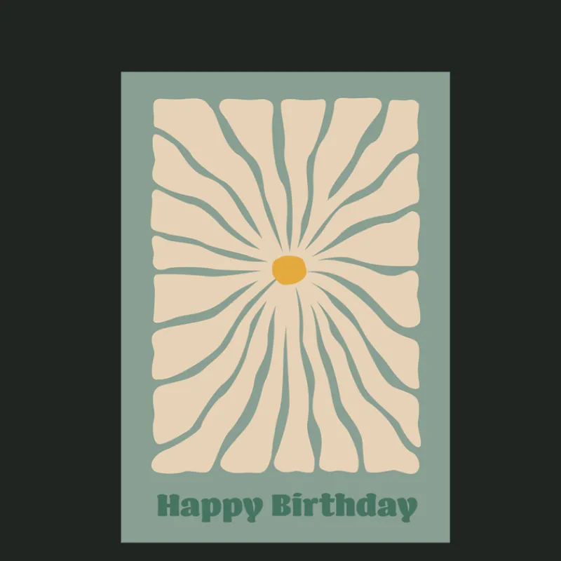 Rex London Birthday card - Flower power Fashion