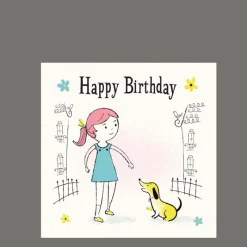 Rex London Birthday card - Girl with dog Discount