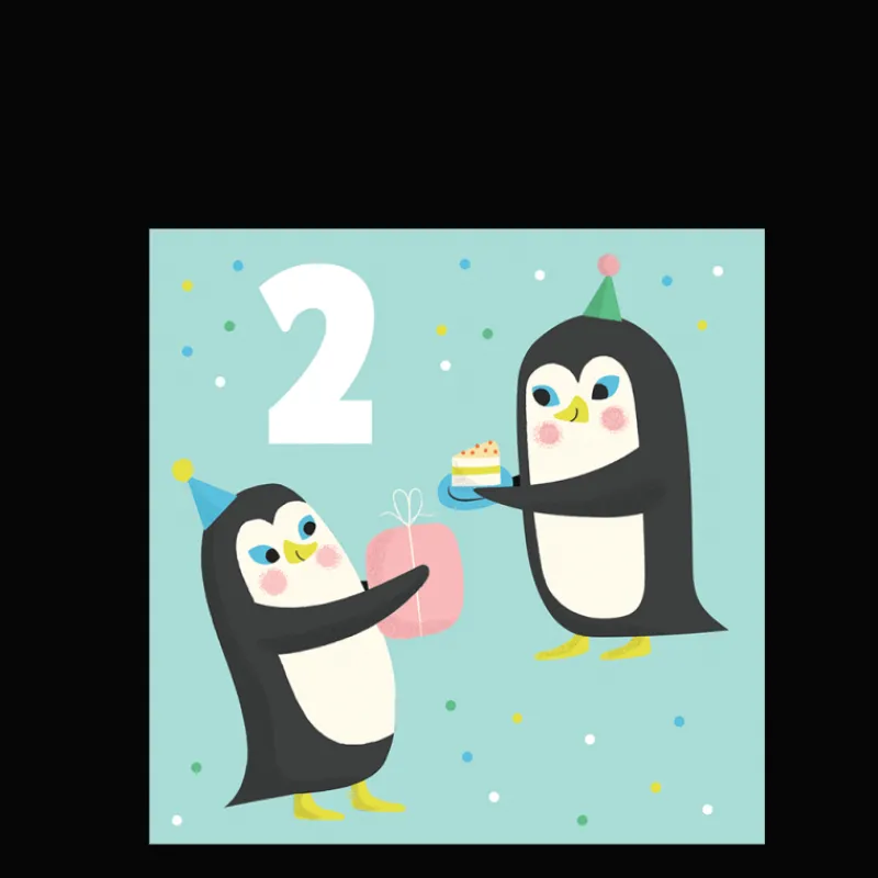 Rex London Birthday card - Penguin TWO Outlet