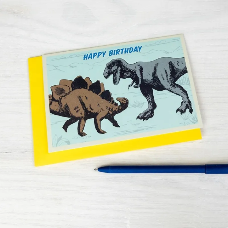 Rex London Birthday card - Prehistoric Land dinosaur Clearance