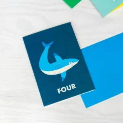 Rex London Birthday card - Shark FOUR Discount