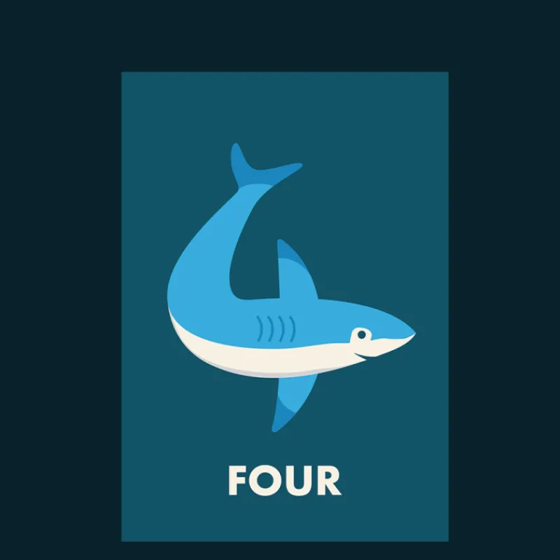 Rex London Birthday card - Shark FOUR Discount