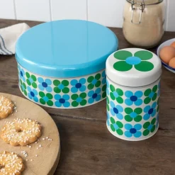Rex London Cake storage tin - Blue and green Daisy Sale
