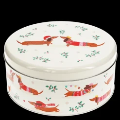 Rex London Cake storage tin - Festive Sausage Dog Outlet