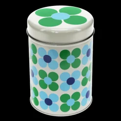 Rex London Canister storage tin - Blue and green Daisy Clearance