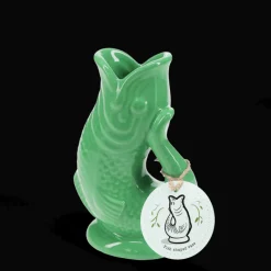 Rex London Ceramic fish vase - Green Clearance