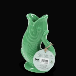 Rex London Ceramic fish vase - Green Clearance