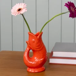 Rex London Ceramic fish vase - Orange Fashion