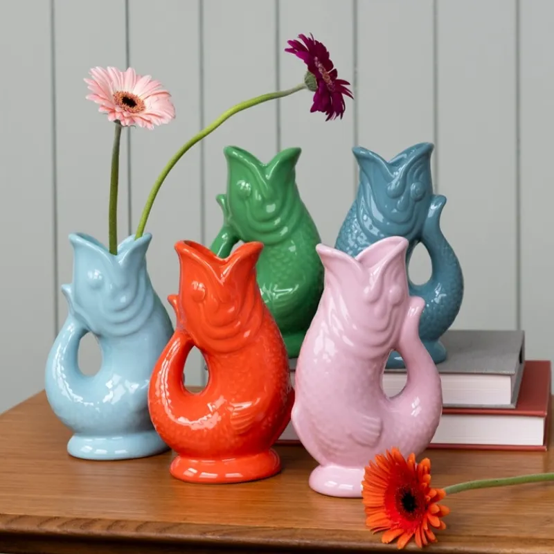 Rex London Ceramic fish vase - Orange Fashion