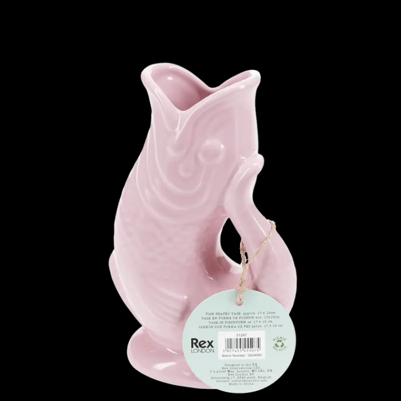 Rex London Ceramic fish vase - Pink Fashion
