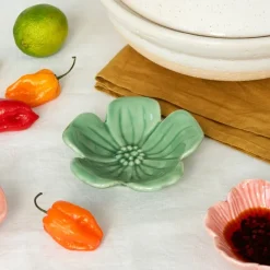 Rex London Ceramic flower dish 11cm - Green New