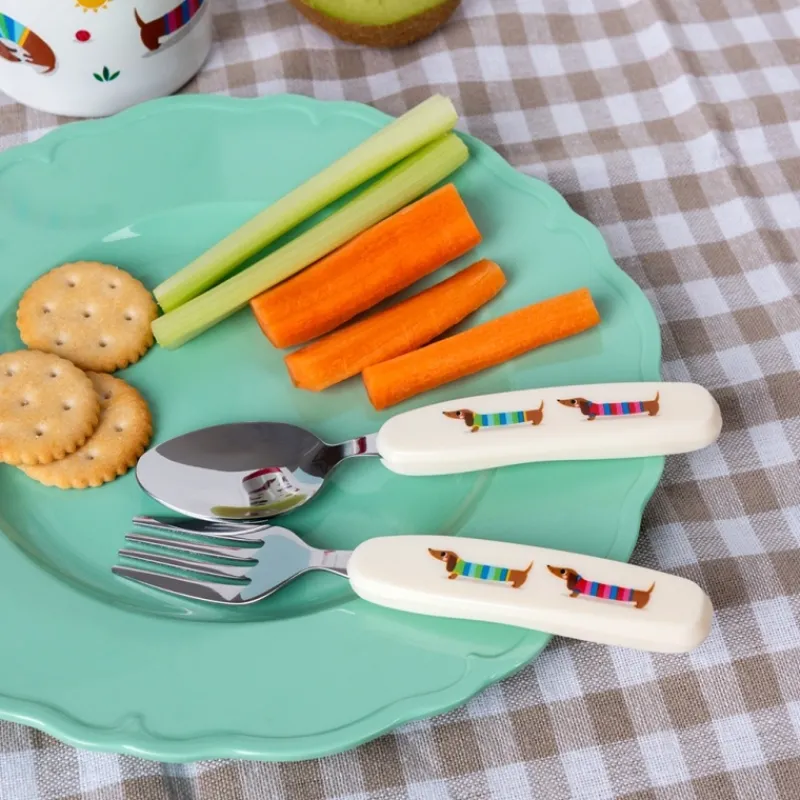 Rex London Children's cutlery set - Sausage Dog Hot