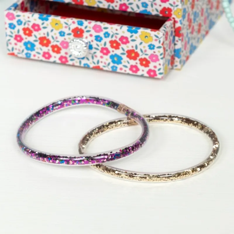 Rex London Children's glitter bracelets (set of two)- Fairies in the Garden Hot