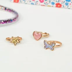 Rex London Children's glitter rings (set of 3) - Fairies in the Garden Best