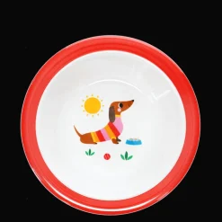 Rex London Children's melamine bowl - Sunny Sausage Dog New