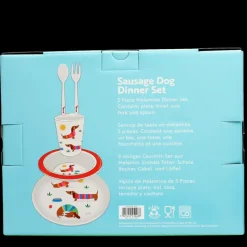 Rex London Children's melamine dinner set (5 pieces) - Sunny Sausage Dog Best