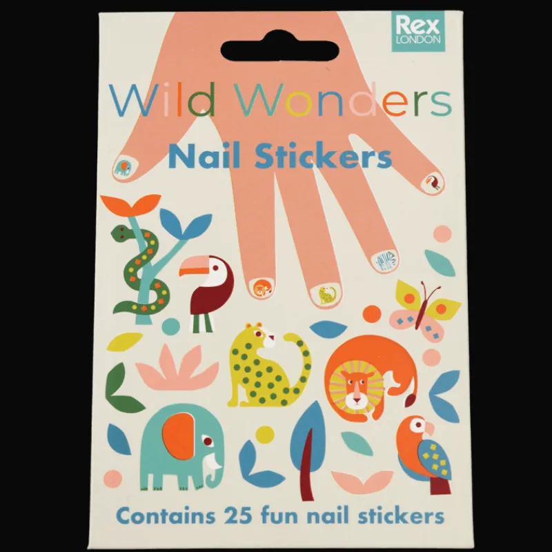 Rex London Children's nail stickers (pack of 25) - Wild Wonders Hot