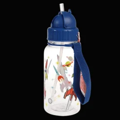 Rex London Children's water bottle with straw 500ml - Space Age clear Clearance