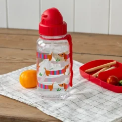 Rex London Children's water bottle with straw 500ml - Sausage Dog Discount