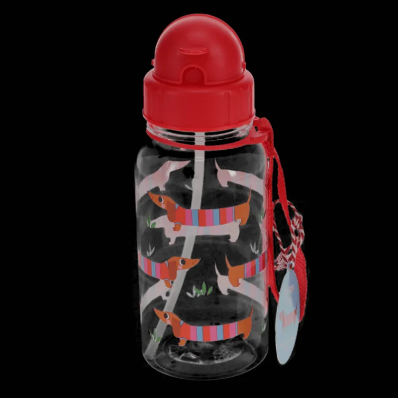 Rex London Children's water bottle with straw 500ml - Sausage Dog Discount