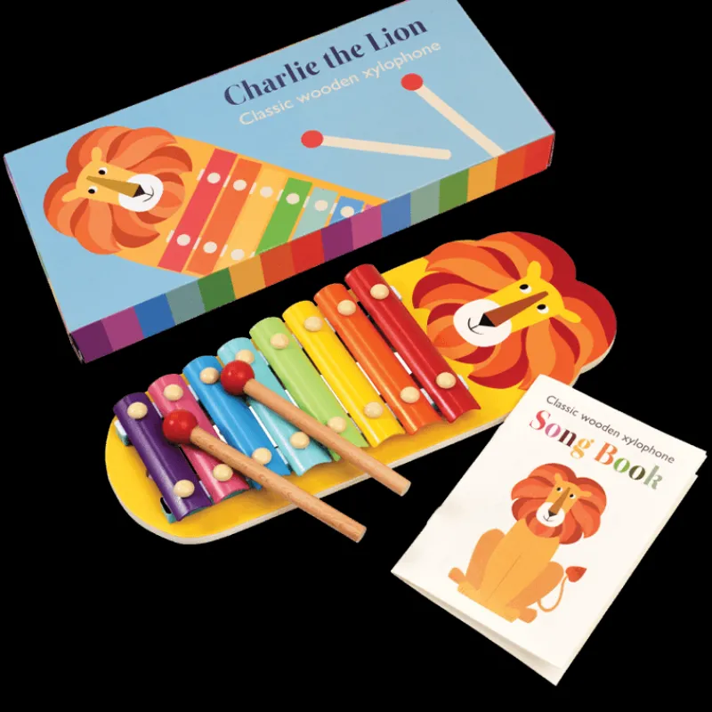 Rex London Children's xylophone with song book - Charlie the Lion New