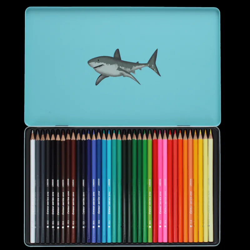 Rex London 36 colouring pencils in a tin - Sharks Best