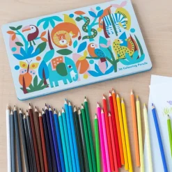 Rex London 36 colouring pencils in a tin - Wild Wonders Discount
