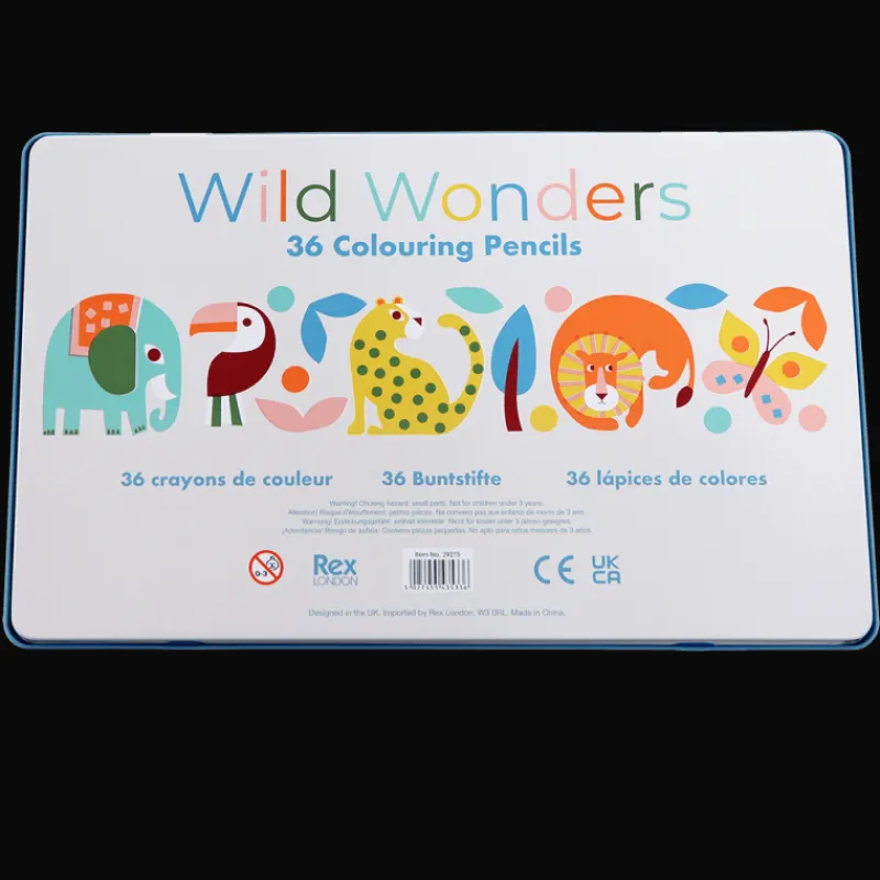 Rex London 36 colouring pencils in a tin - Wild Wonders Discount