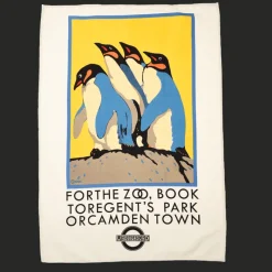 Rex London Cotton tea towel - TfL Vintage Poster "For the Zoo..." New