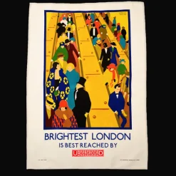 Rex London Cotton tea towel - TfL Vintage Poster "Brightest London" Fashion