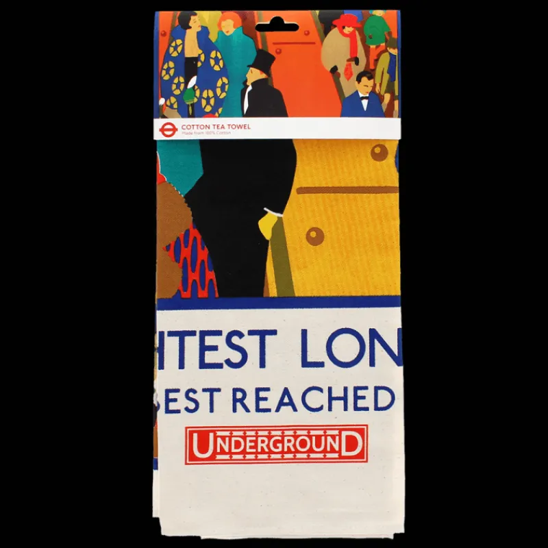 Rex London Cotton tea towel - TfL Vintage Poster "Brightest London" Fashion