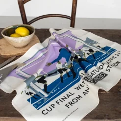 Rex London Cotton tea towel - TfL Vintage Poster "Cup Final" Fashion