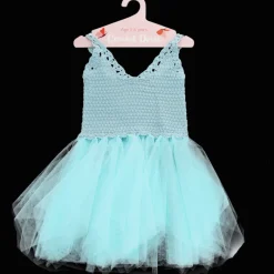 Rex London Crochet dress (5-6 years) - Aqua blue Fashion