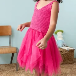 Rex London Crochet dress (5-6 years) - Bright pink Outlet