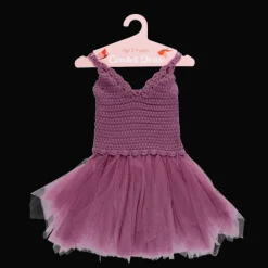 Rex London Crochet dress (3-4 years) - Damson purple Outlet