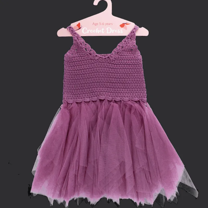 Rex London Crochet dress (5-6 years) - Damson purple New