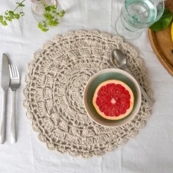 Rex London Crochet placemat - Ivory Online