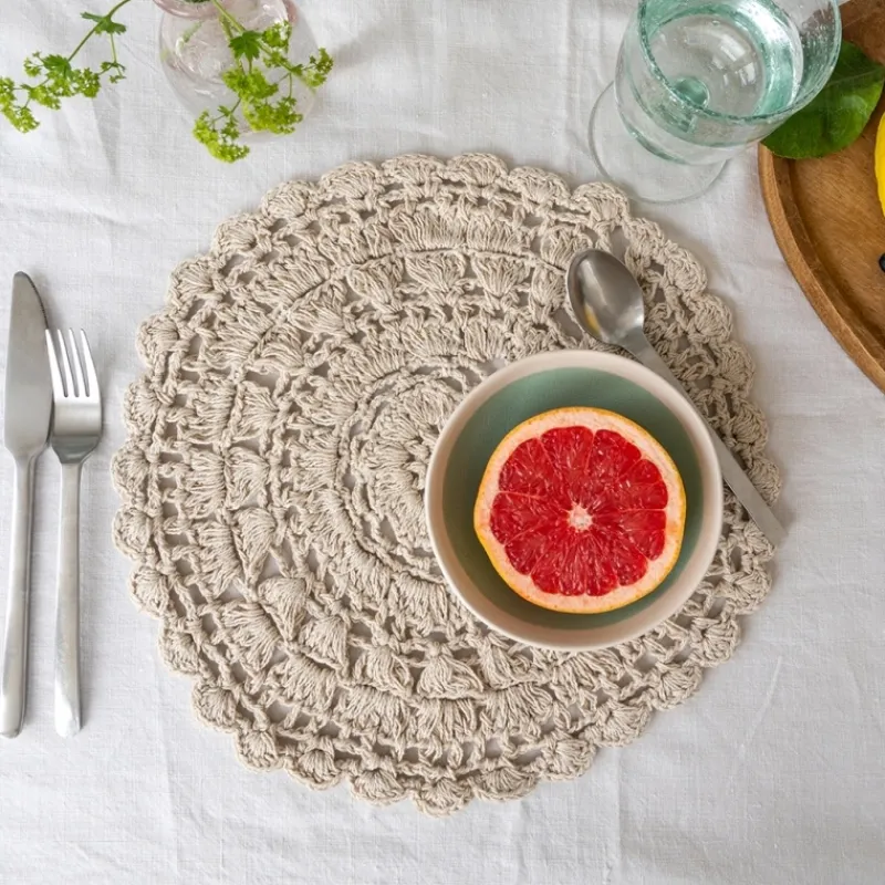 Rex London Crochet placemat - Ivory Online