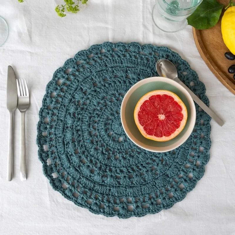 Rex London Crochet placemat - Teal Outlet