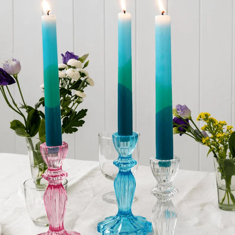 Rex London Dip dye candles (set of 4) - Blue Fashion