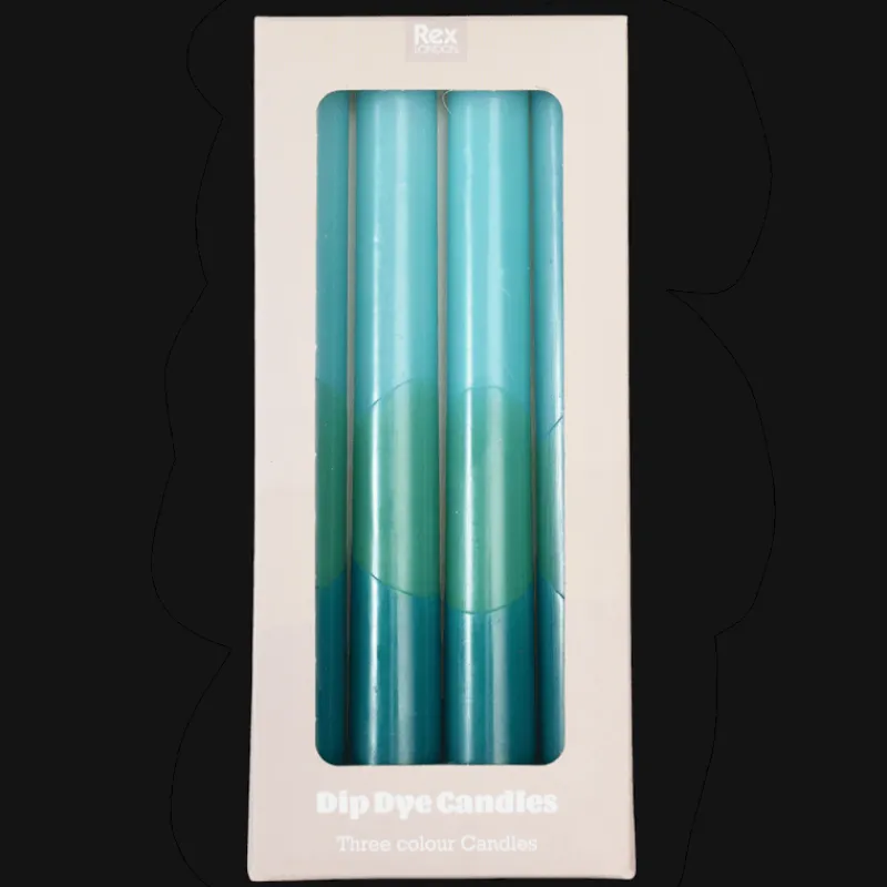 Rex London Dip dye candles (set of 4) - Blue Fashion