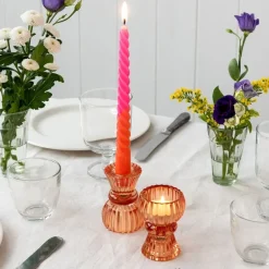 Rex London Double ended glass candle holder - Orange Best