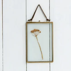 Rex London Double sided glass and brass metal hanging frame (15 x 10cm) Outlet