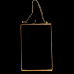 Rex London Double sided glass and brass metal hanging frame (15 x 10cm) Outlet